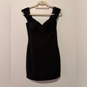 Off the shoulder black mini dress NWOT!